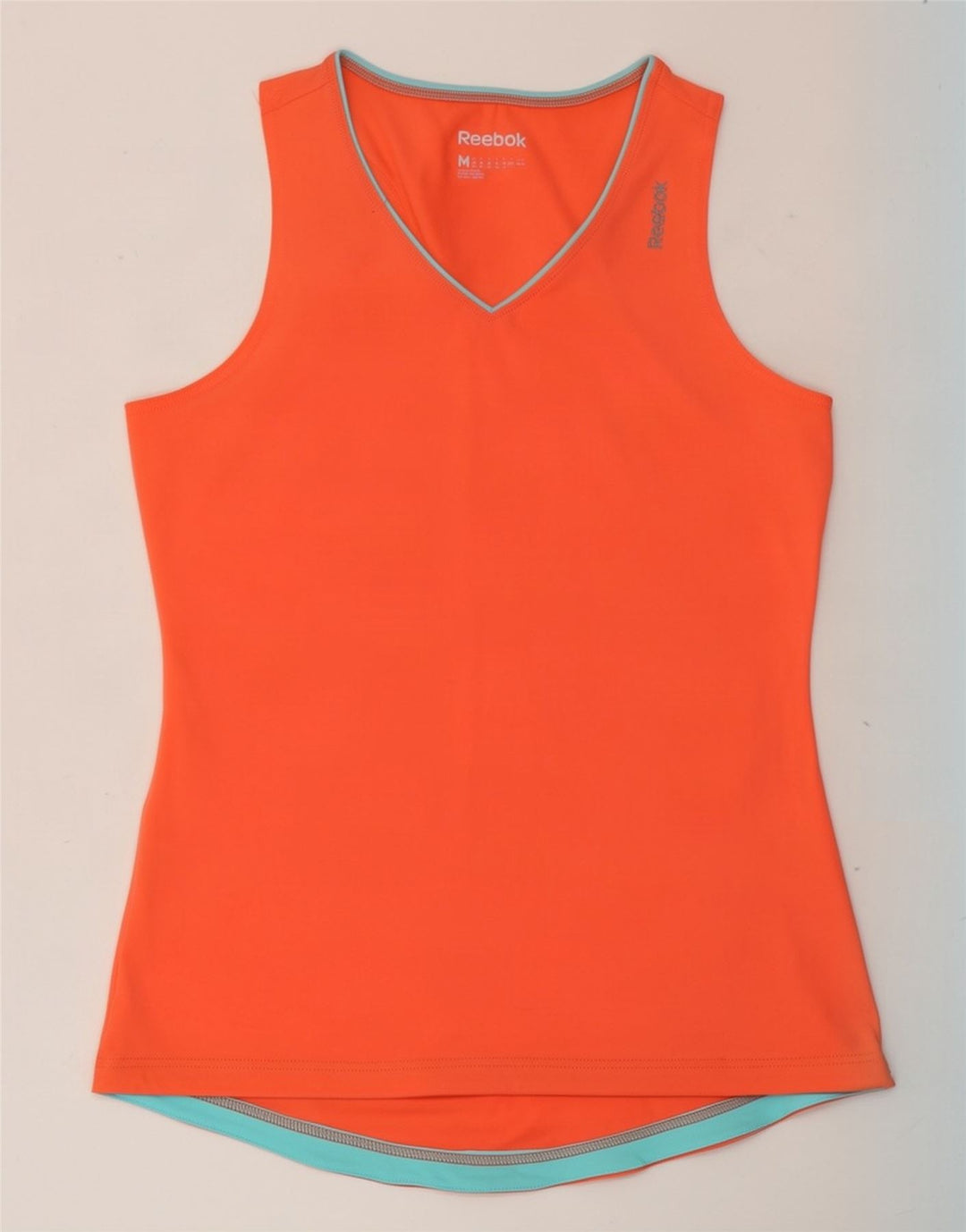 Reebok Womens Vest Top UK 12/14 Médio Laranja Poliéster
