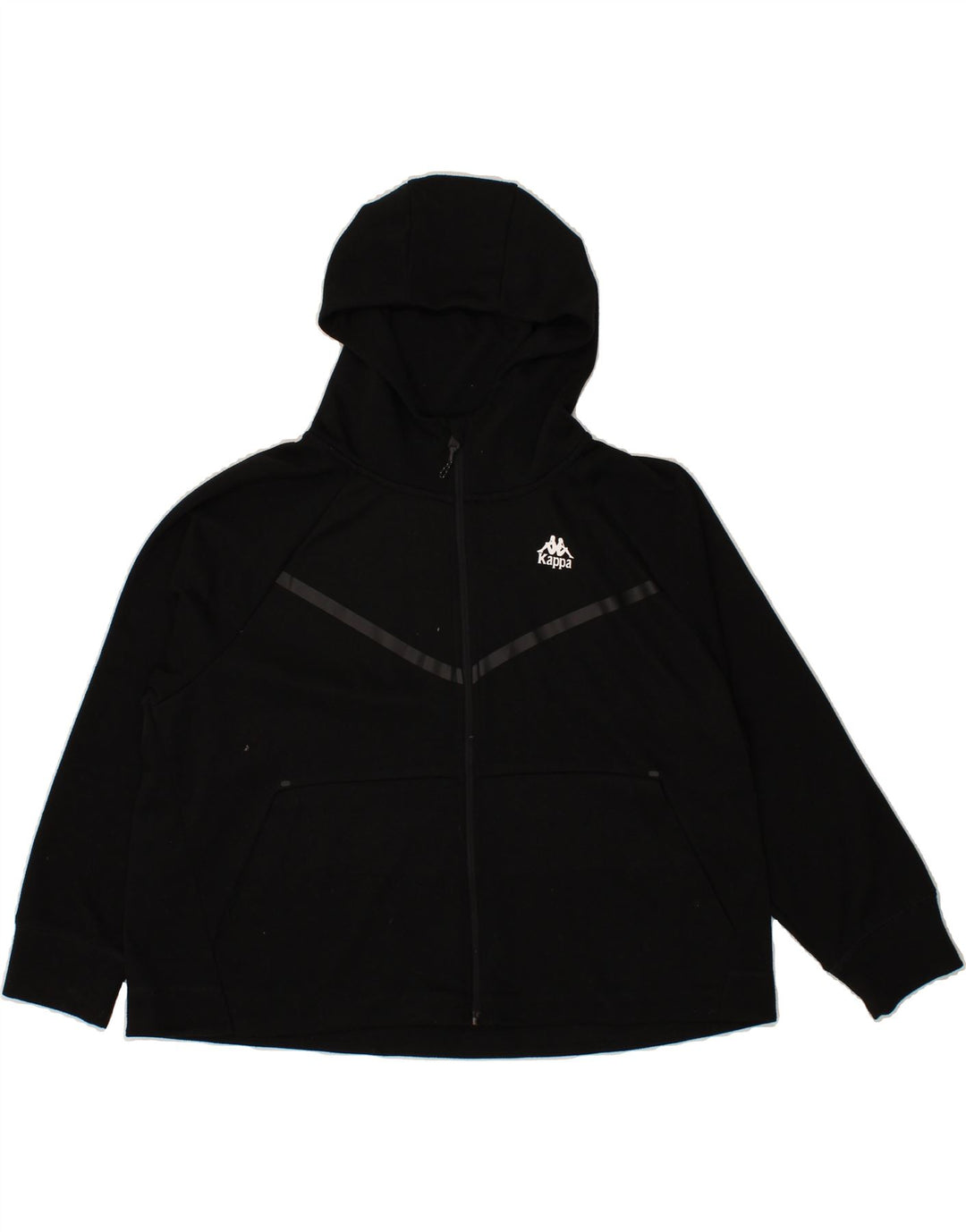 KAPPA Womens Oversized Zip Hoodie Sweater UK 16 Large Black Vintage Kappa and Second-Hand Kappa from Messina Hembry 
