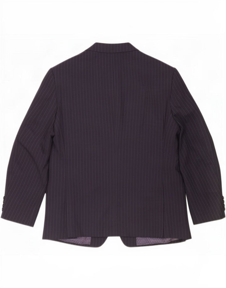 Giacca blazer a 2 bottoni da uomo Marks & Spencer UK 42 grande gessato blu navy