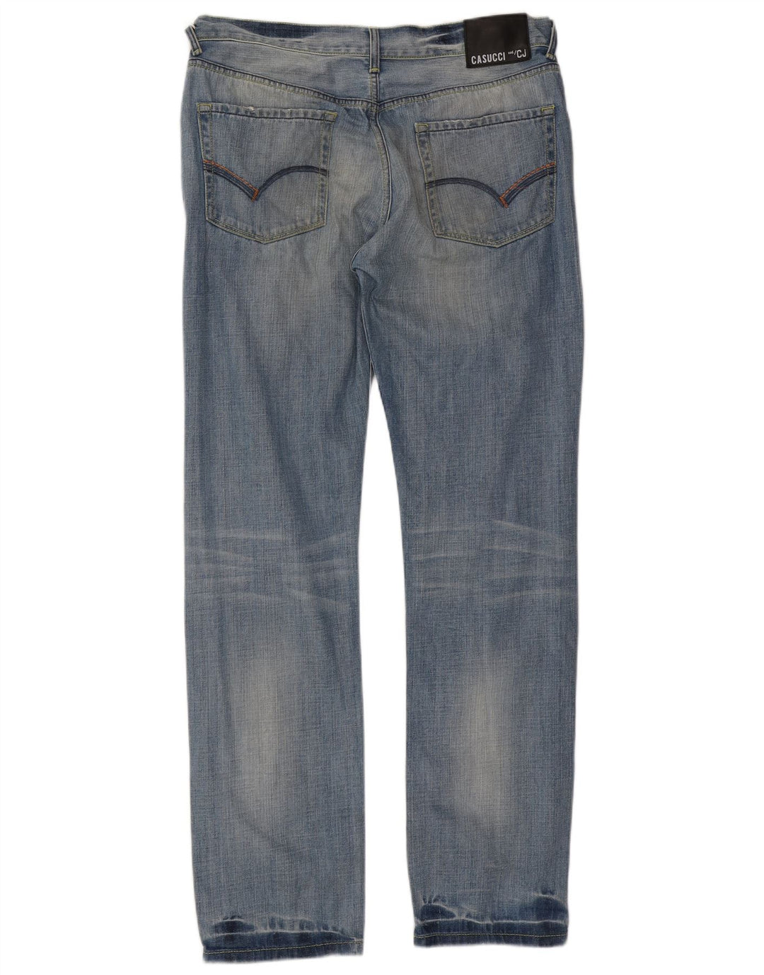CASUCCI Mens Straight Jeans W36 L33 Blue Cotton