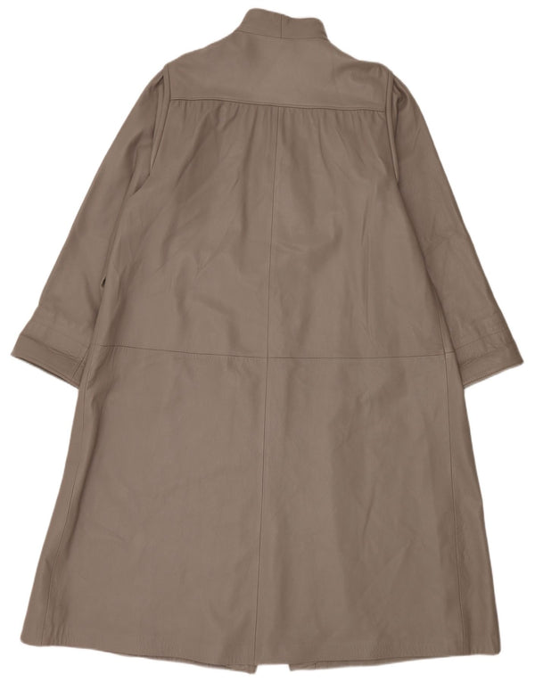 manteau en cuir surdimensionné femme vintage IT 44 Gris moyen