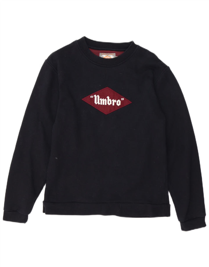 UMBRO Mens Graphic Sweatshirt Jumper Small Black Cotton