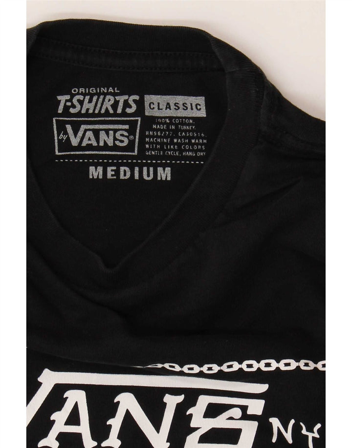 Vans Mens Classic Fit Graphic T-Shirt Top Medium Black Cotton