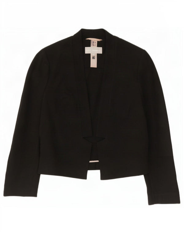 Marks & Spencer Womens Open Blazer Jacket UK 10 Small Black