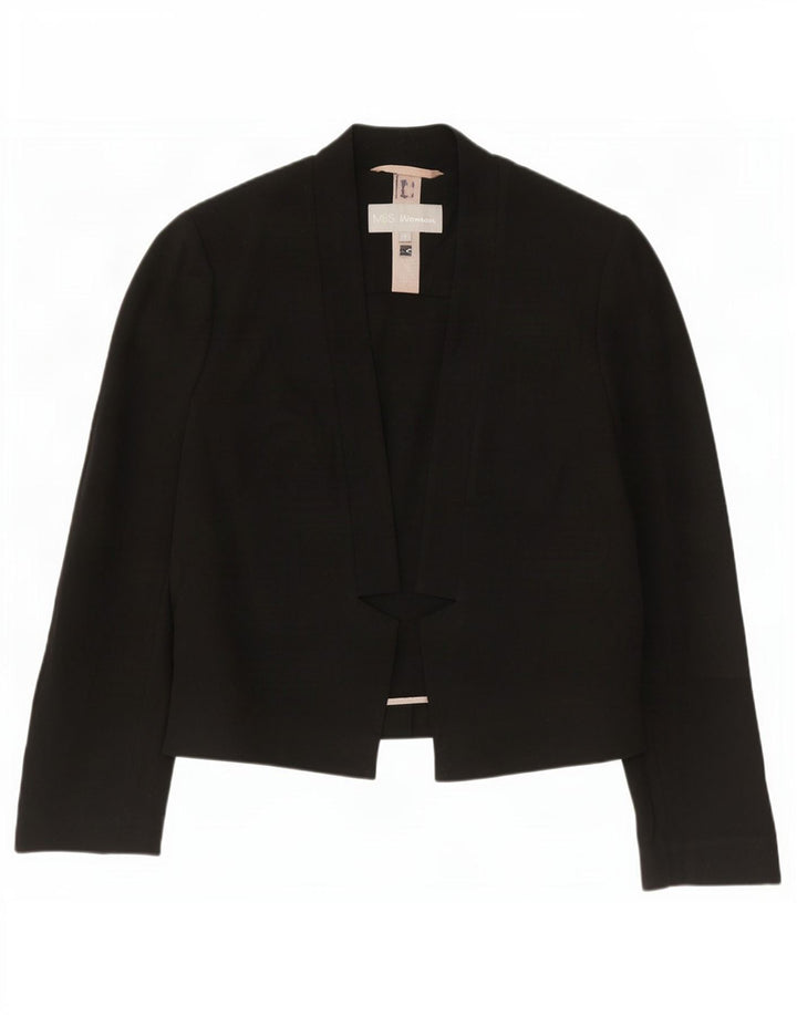 Jaqueta Blazer aberta feminina Marks & Spencer Reino Unido 10 pequena preta