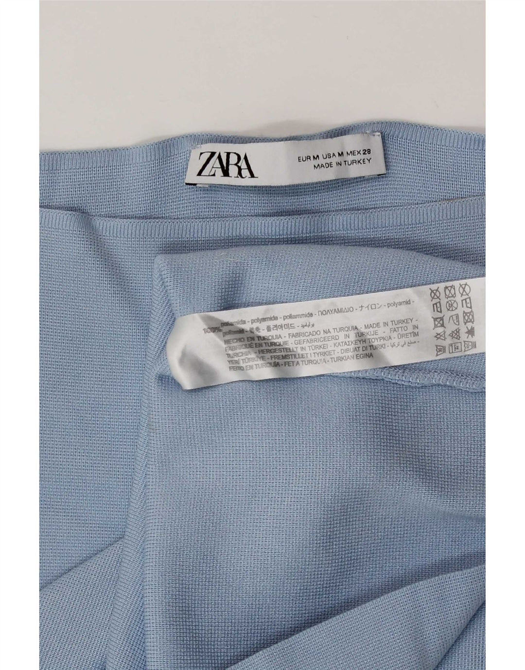 Damski top z odkrytymi ramionami Zara UK 12, średni niebieski poliamid
