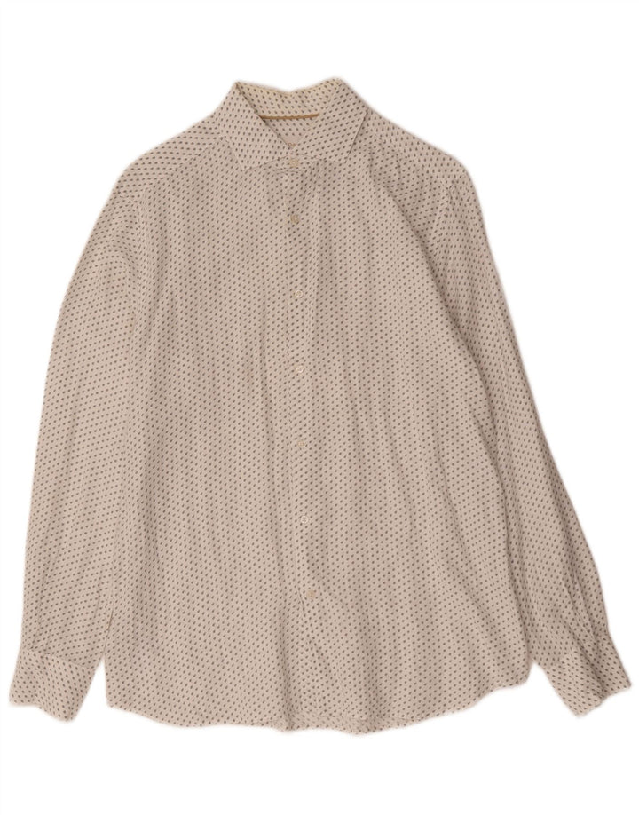 Camicia Uomo Massimo Dutti Lino Maculato Bianco Medio