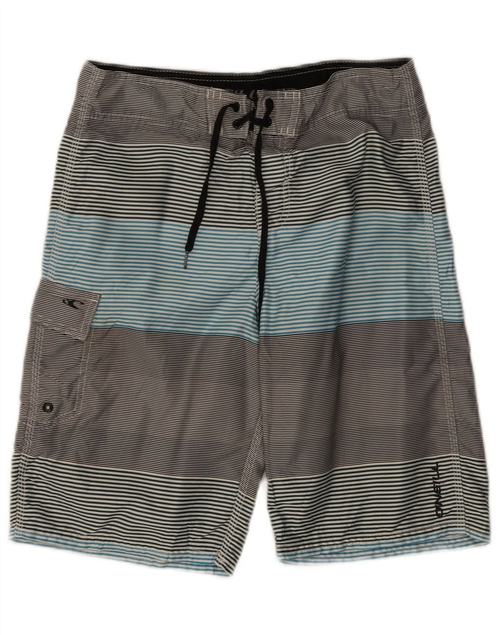 O'Neill Mens Swimming Shorts Small Multicoloured Striped Polyester