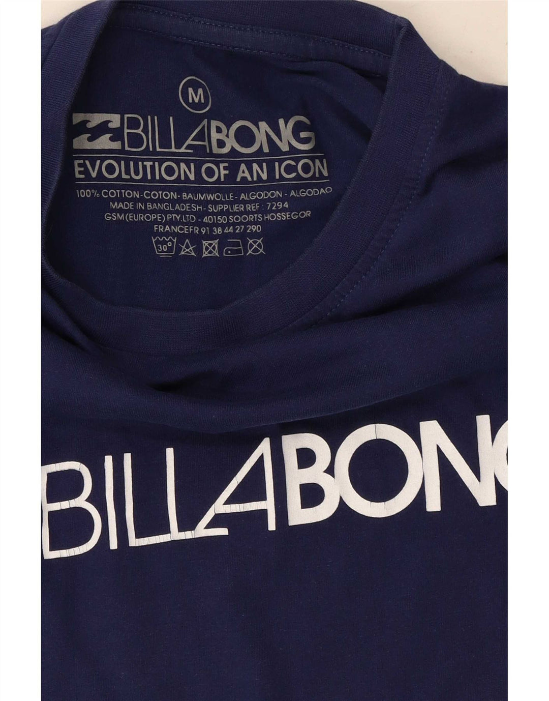 Billabong Mens Graphic T-Shirt Top Medium Navy Blue Cotton