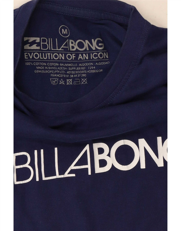 Billabong Mens Graphic T-Shirt Top Medium Navy Blue Cotton