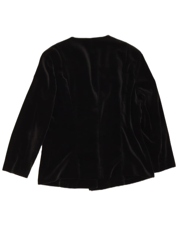 vintage Femmes 3/4 Manches 5 Bouton Blazer Veste UK 14 Moyen Noir