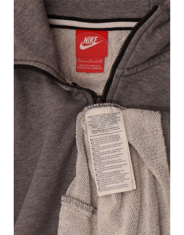 Nike Mens Zip Hoodie Sweater XL Grey Cotton