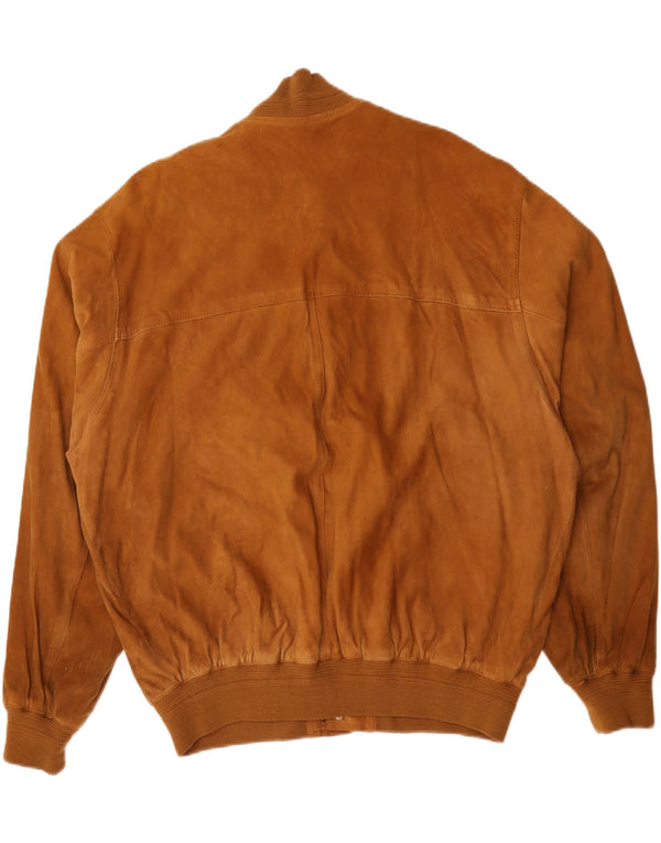 Vintage hombres ante bomber chaqueta IT 58 4XL cuero marrón
