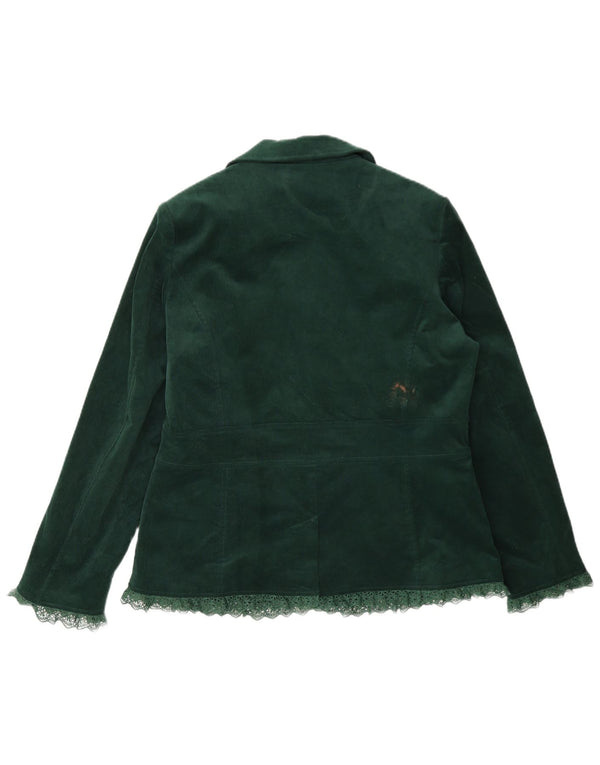 Joe Browns Womens 3 Button Corduroy Blazer Jacket UK 14 Large Green Cotton