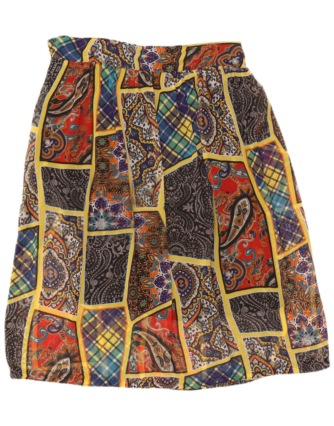 Vintage Damen A-Linie Rock W38 XL Mehrfarbiges Patchwork