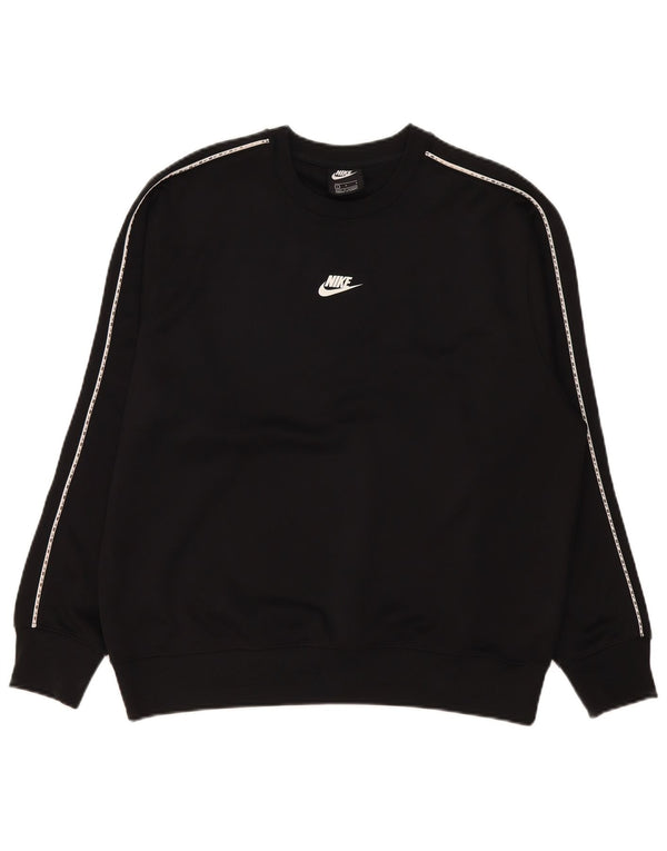 Nike Mens Graphic Sweatshirt Jumper Large Black Polyester