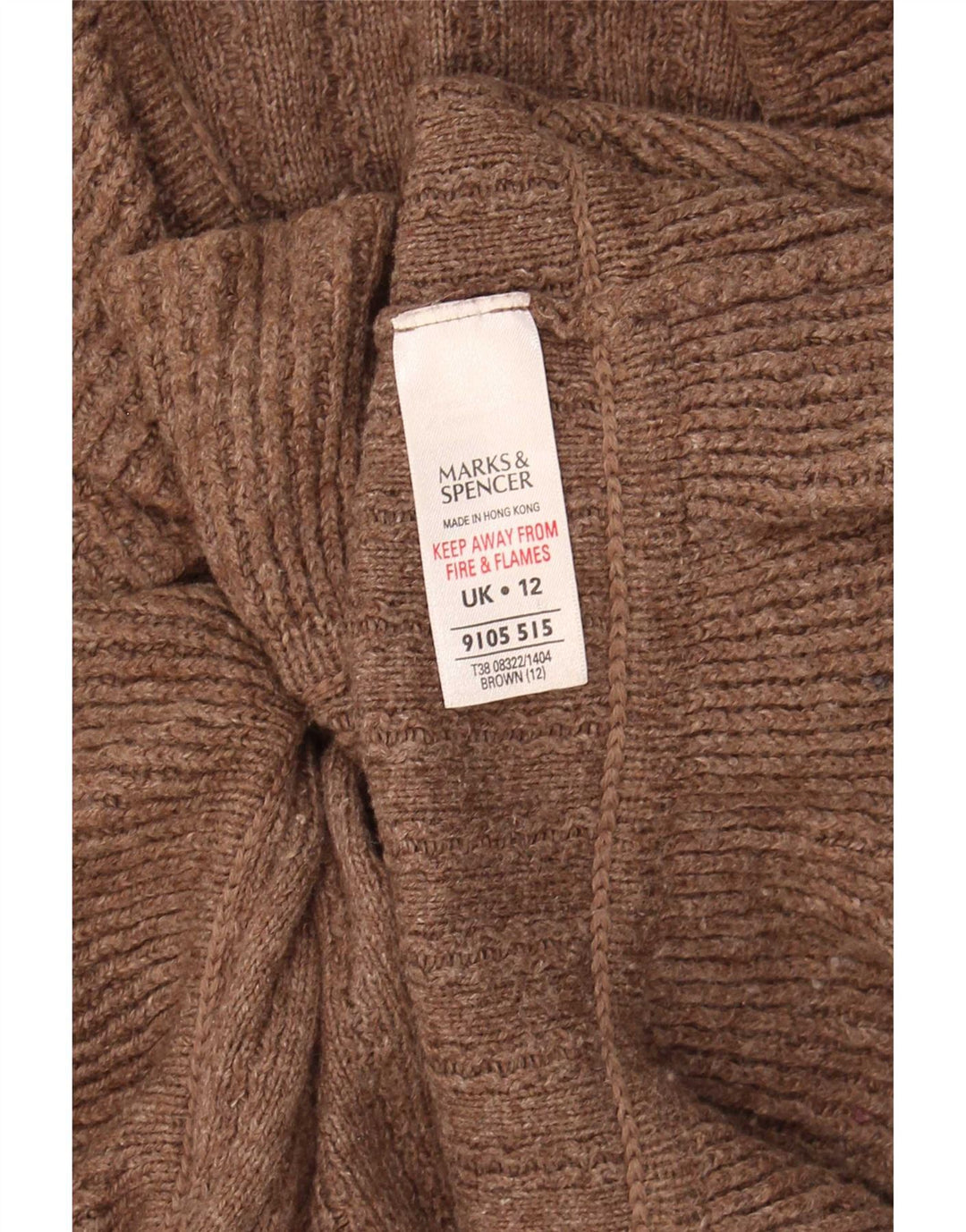 Marks & Spencer Womens Cardigan Sweater UK 12 Medium  Brown Cotton