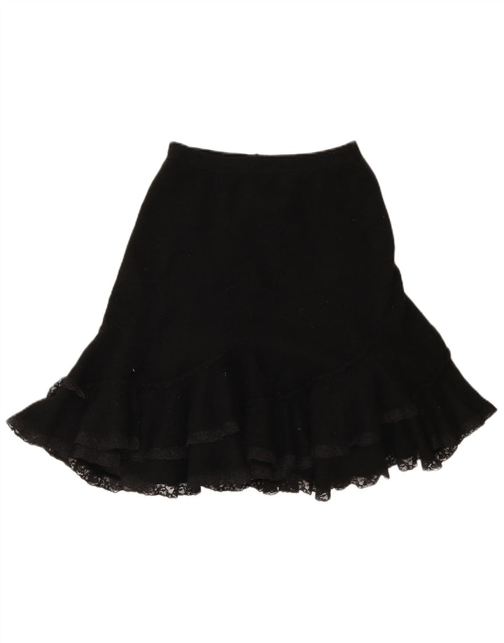 Luisa Spagnoli Womens Trumpet Skirt W28 Medium  Black Angora