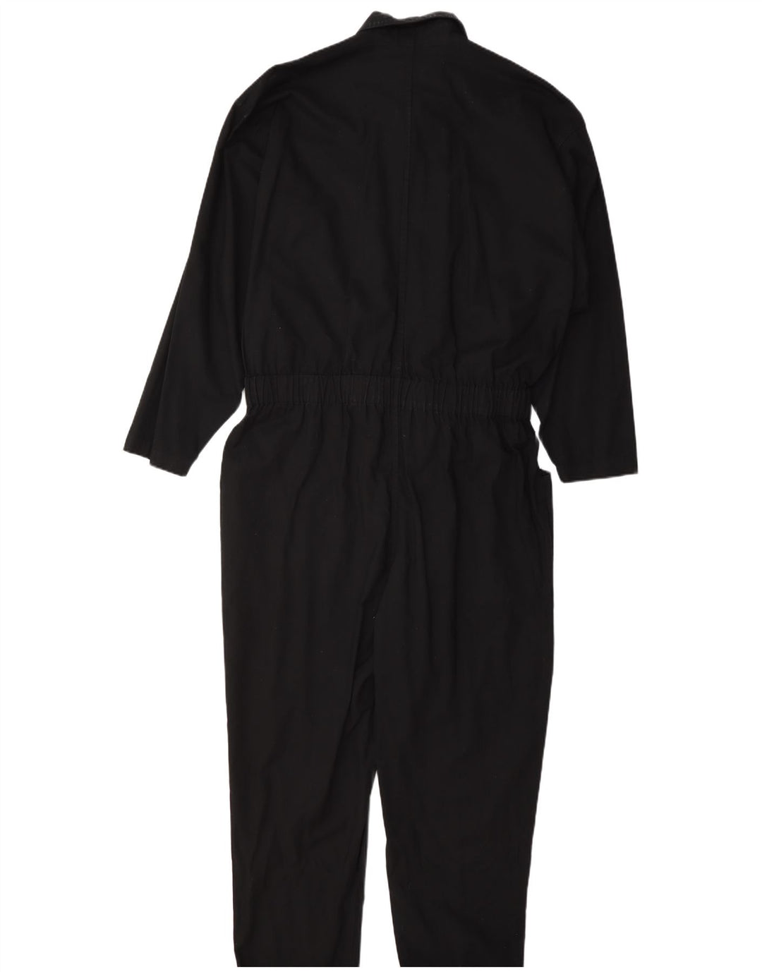 Vintage Dame Langærmet Jumpsuit IT 42 Medium Sort Bomuld