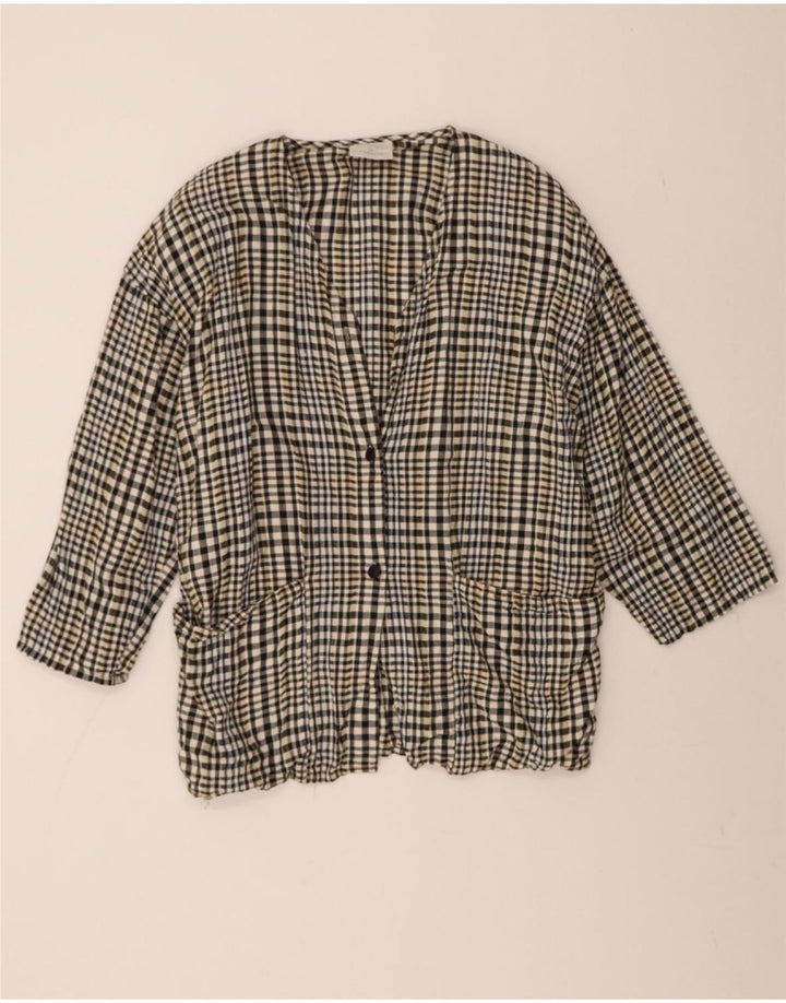 VINTAGE Womens Oversized Cardigan Top EU 40 Medium Multicoloured Check Vintage Vintage and Second-Hand Vintage from Messina Hembry 