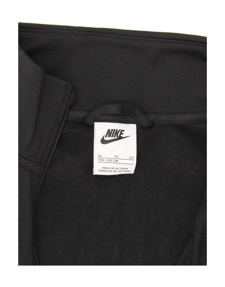 NIKE Boys Graphic Tracksuit Top Jacket 13-14 Years XL Black Polyester Vintage Nike and Second-Hand Nike from Messina Hembry 