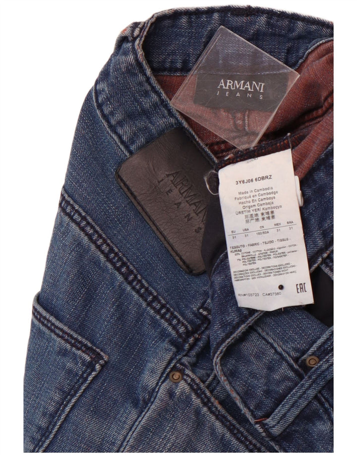 ARMANI Slim Jeans til kvinder W31 L34 Blå Bomuld