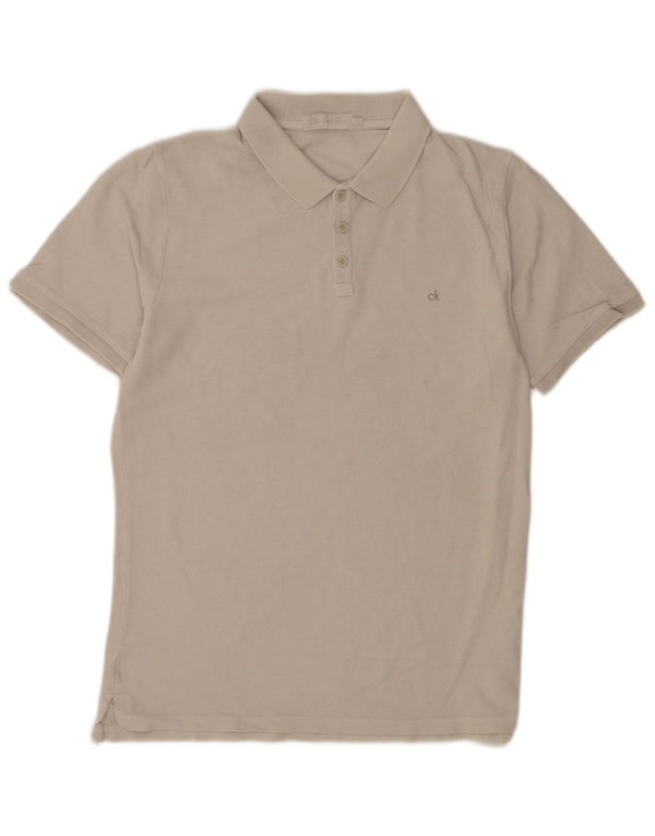 Calvin Klein Jeans Mens Polo Shirt Large Grey Cotton
