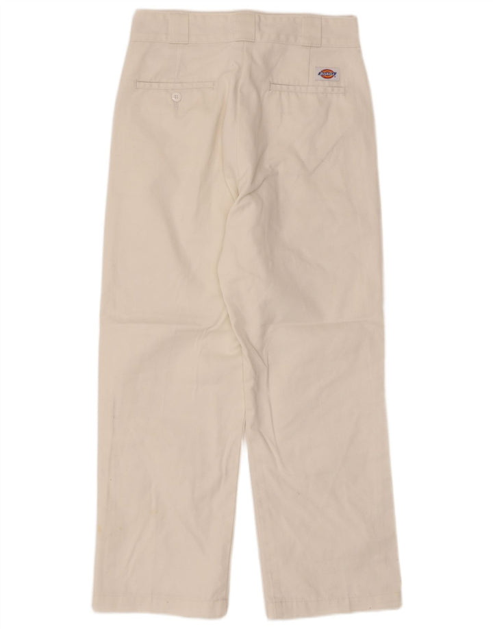 Dickies Womens High Waist Cropped Trousers W28 L25 White Polyester
