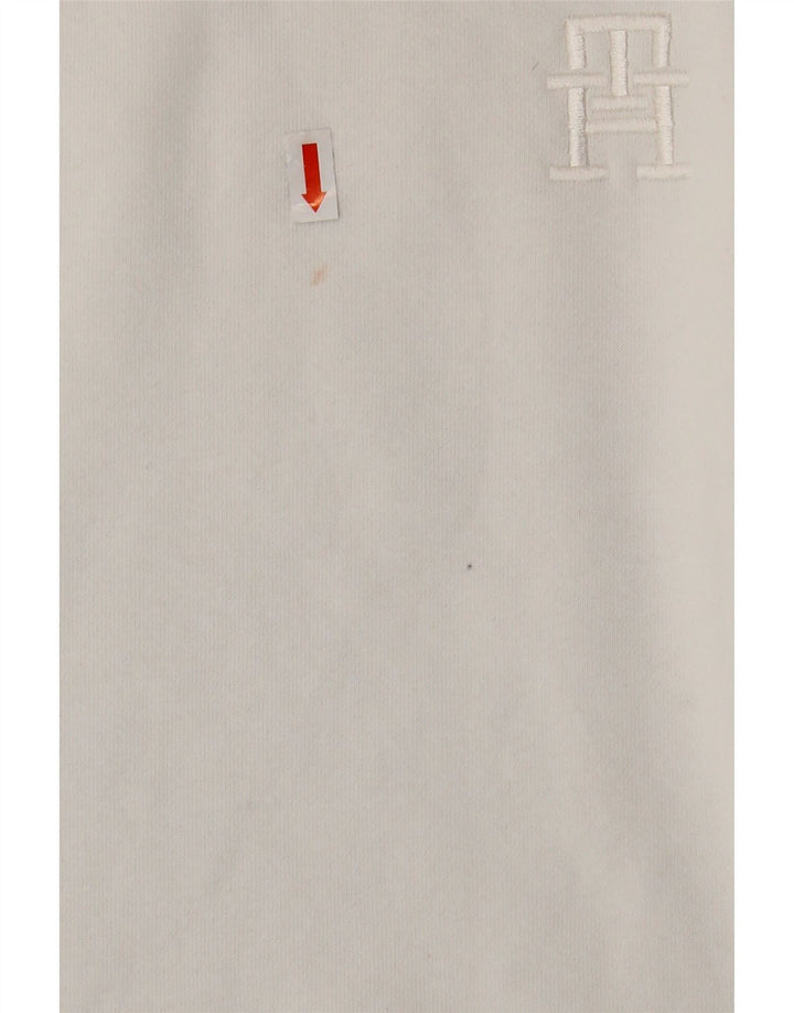 TOMMY HILFIGER Womens Oversized Sweatshirt Jumper UK 16 Large White Cotton
