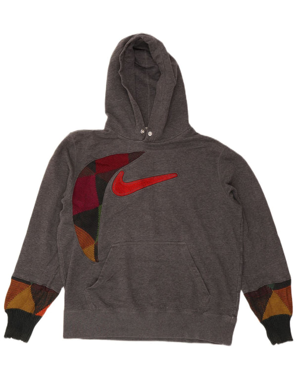 Felpa con cappuccio grafica da donna Nike UK 14 Cotone color block grigio medio