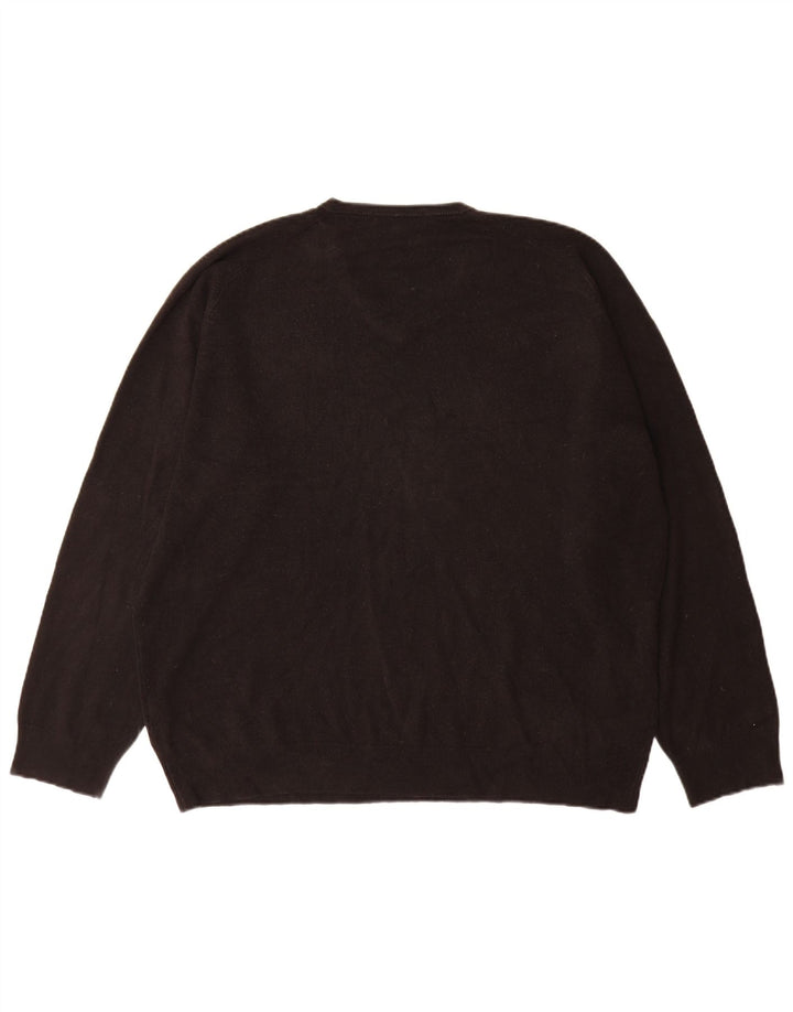Marks & Spencer Mens V-Neck Jumper Sweater 2XL Black Acrylic