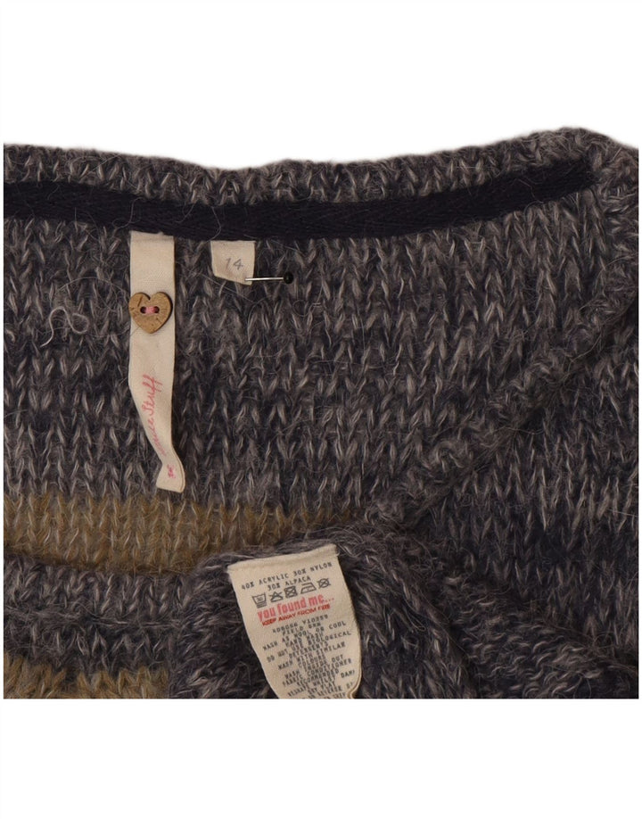 Damski sweter z dekoltem w łódkę White Stuff UK 14, duży, wielokolorowy