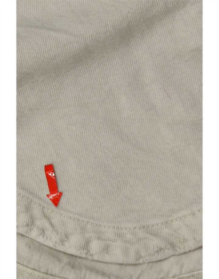 ZARA Womens Oversized Denim Shirt UK 10 Small Off White Cotton Vintage Zara and Second-Hand Zara from Messina Hembry 