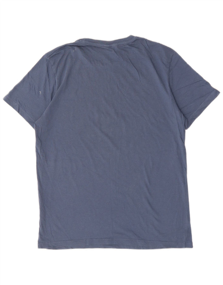 JACK & JONES Mens T-Shirt Top Medium Navy Blue Cotton