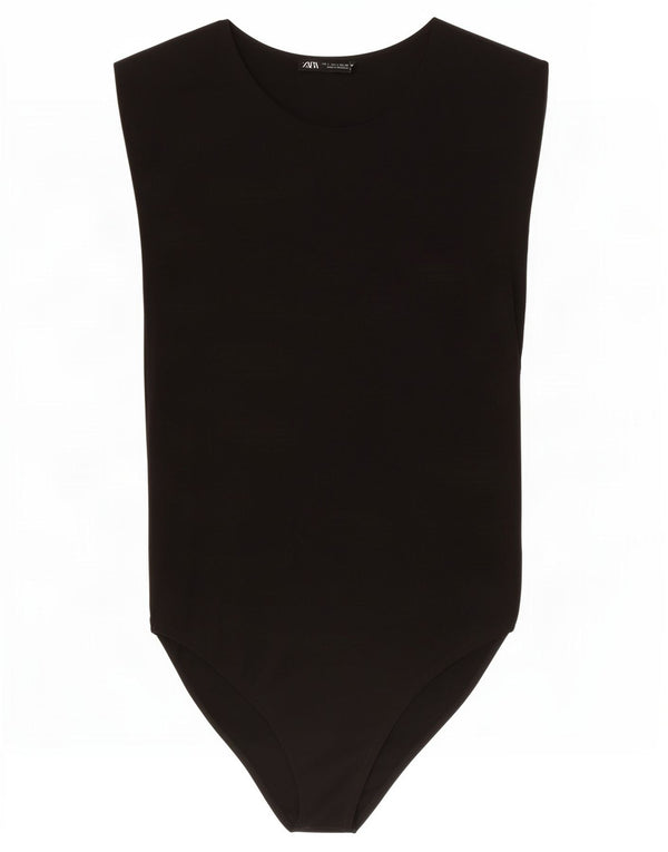 Body senza maniche da donna Zara UK 14 Large nero in poliammide