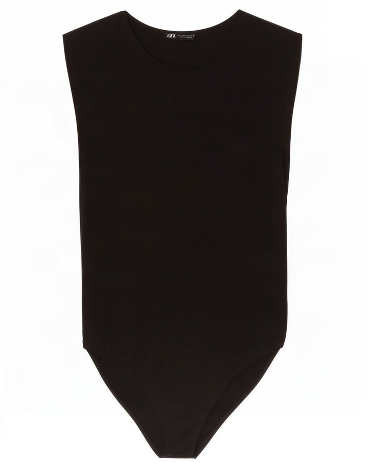 Body senza maniche da donna Zara UK 14 Large nero in poliammide