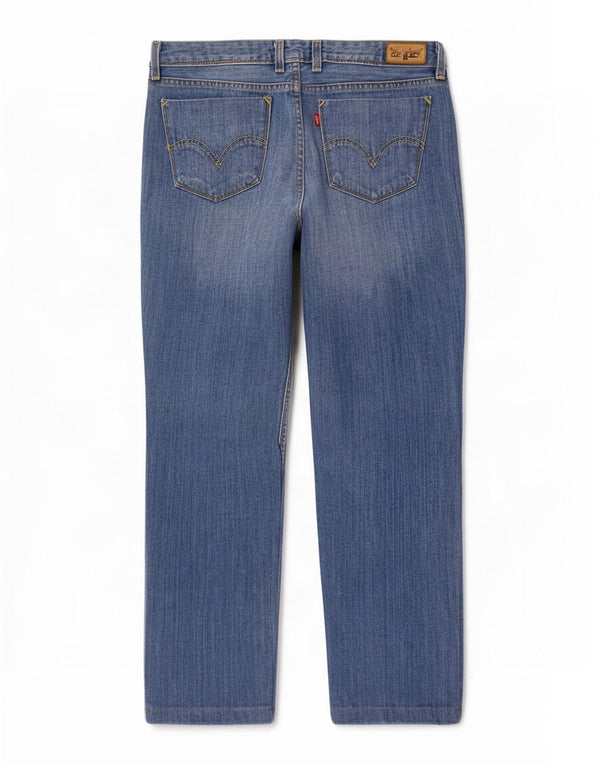 Levi's Dame 627 Straight Jeans W34 L27 Blå Bomuld