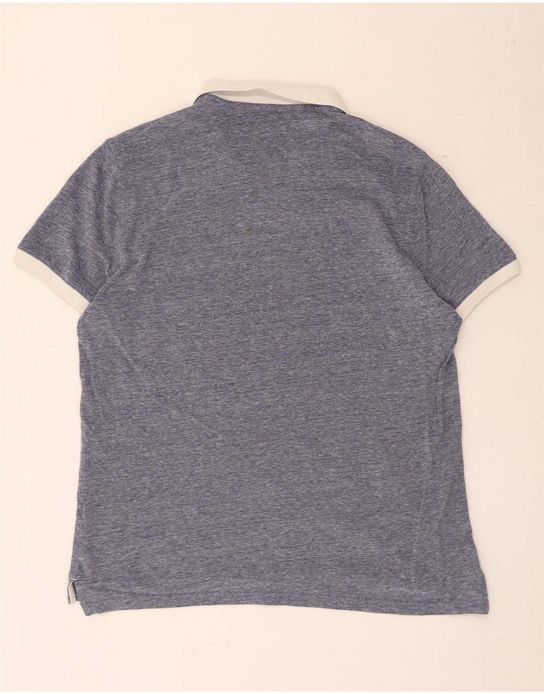 Massimo Dutti Mens Rugby Polo Shirt Large Blue Cotton