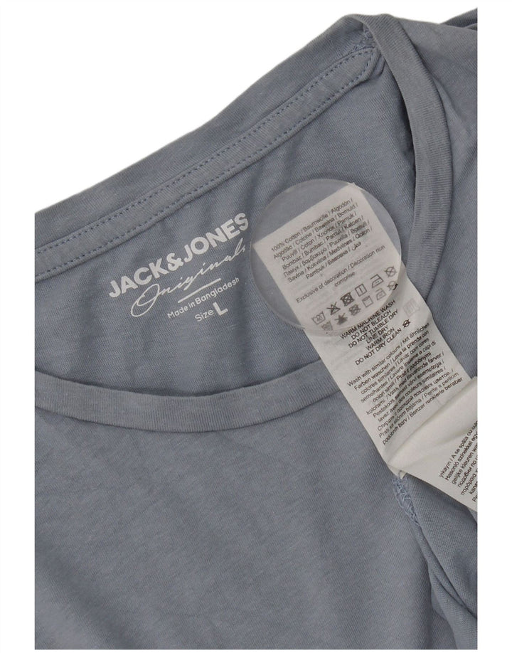 Jack & Jones Herre T-Shirt Top Stor Blå Bomuld