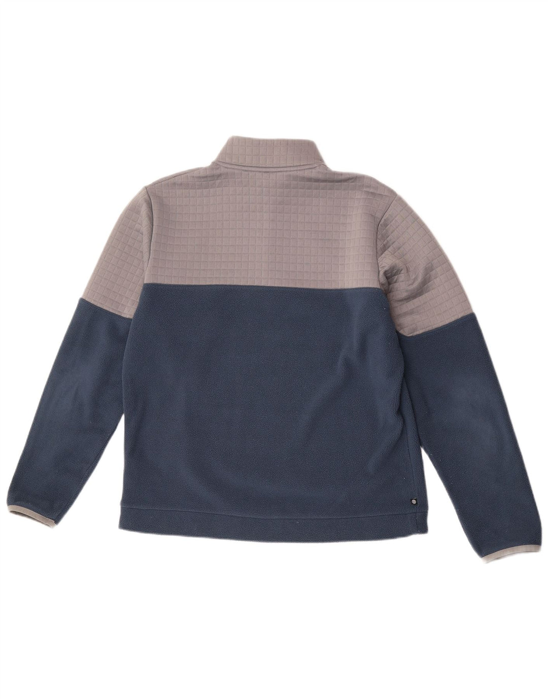 Adidas Mens Zip Neck Fleece Jumper Medium Navy Blue Colourblock Polyester