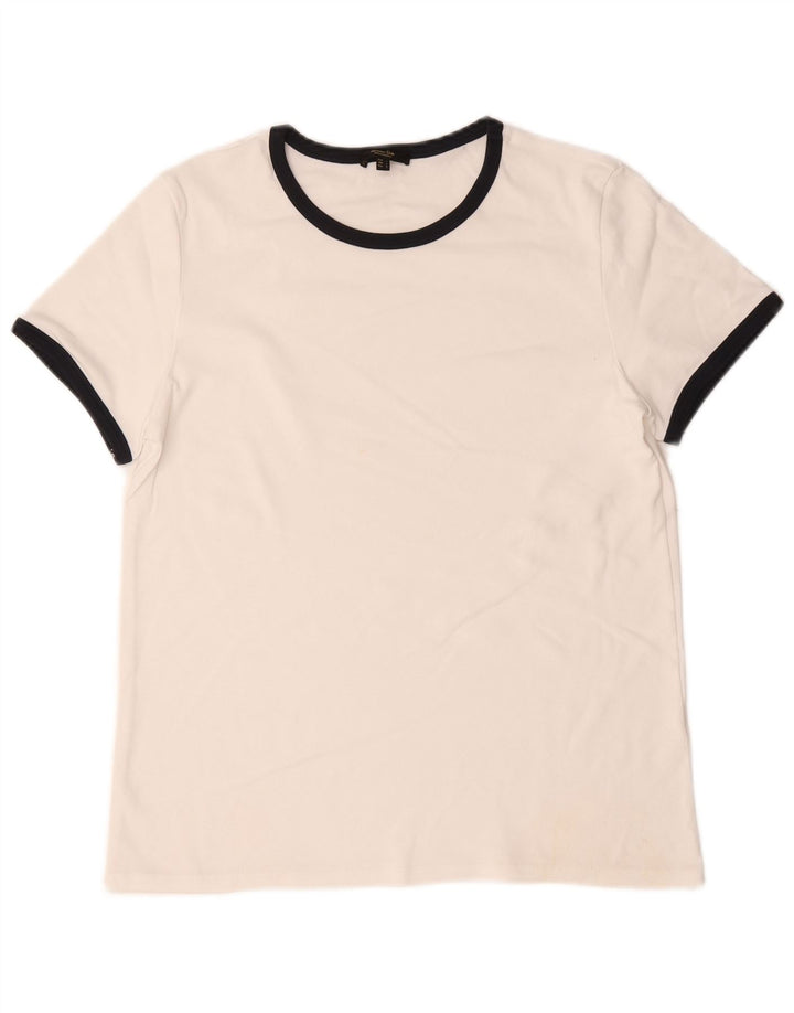 Massimo Dutti Womens T-Shirt Top UK 14 Large White Colourblock