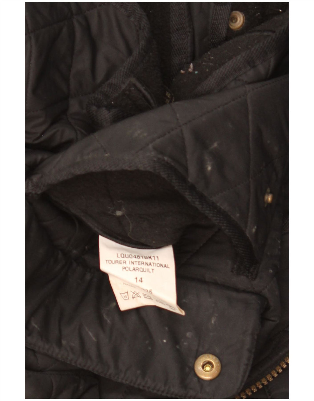 Giacca trapuntata militare da donna Barbour UK 14 grande poliestere nero