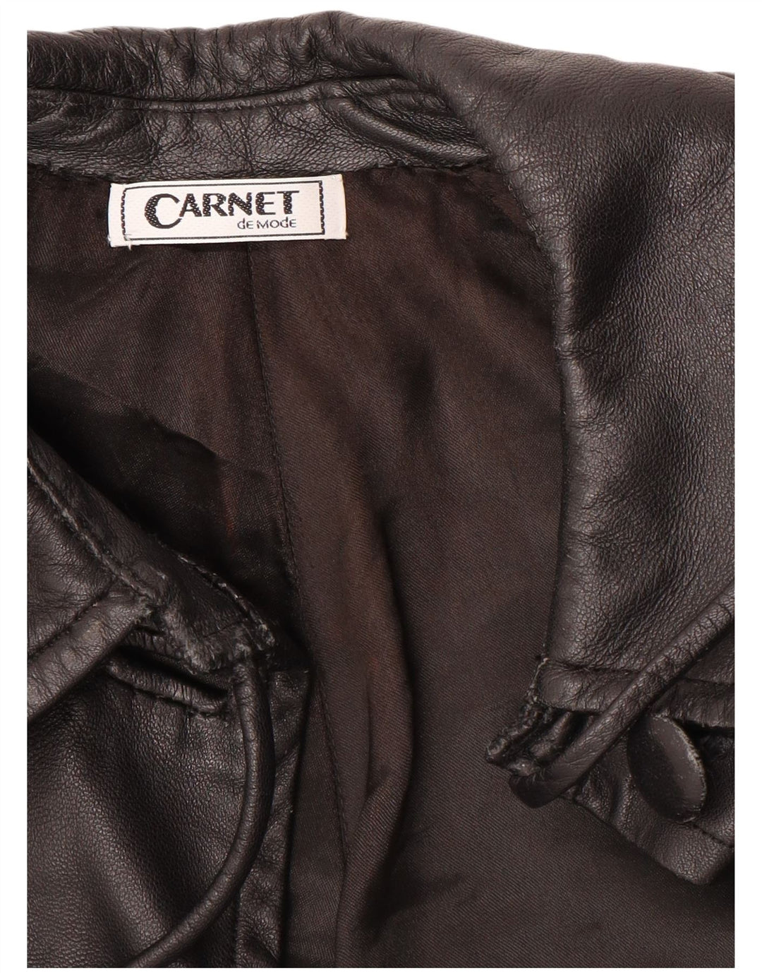 Carnet Womens Leather Coat UK 18 XL Black
