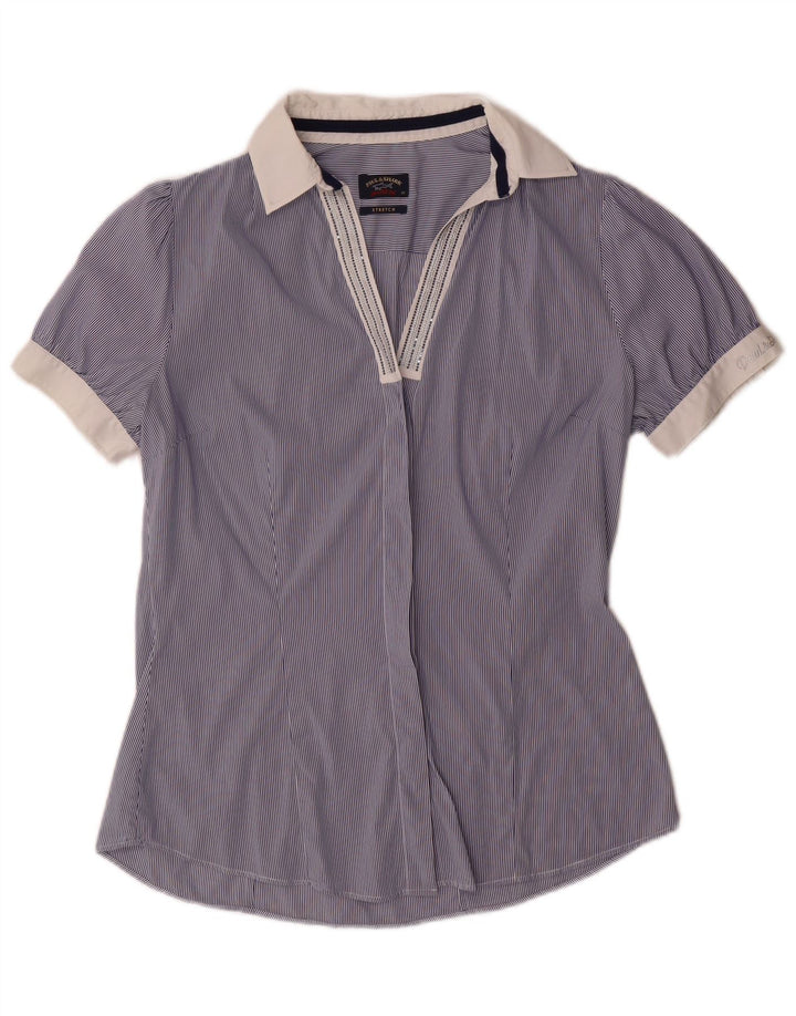 PAUL & SHARK Camicia pullover da yachting da donna IT 42 Gessato blu medio