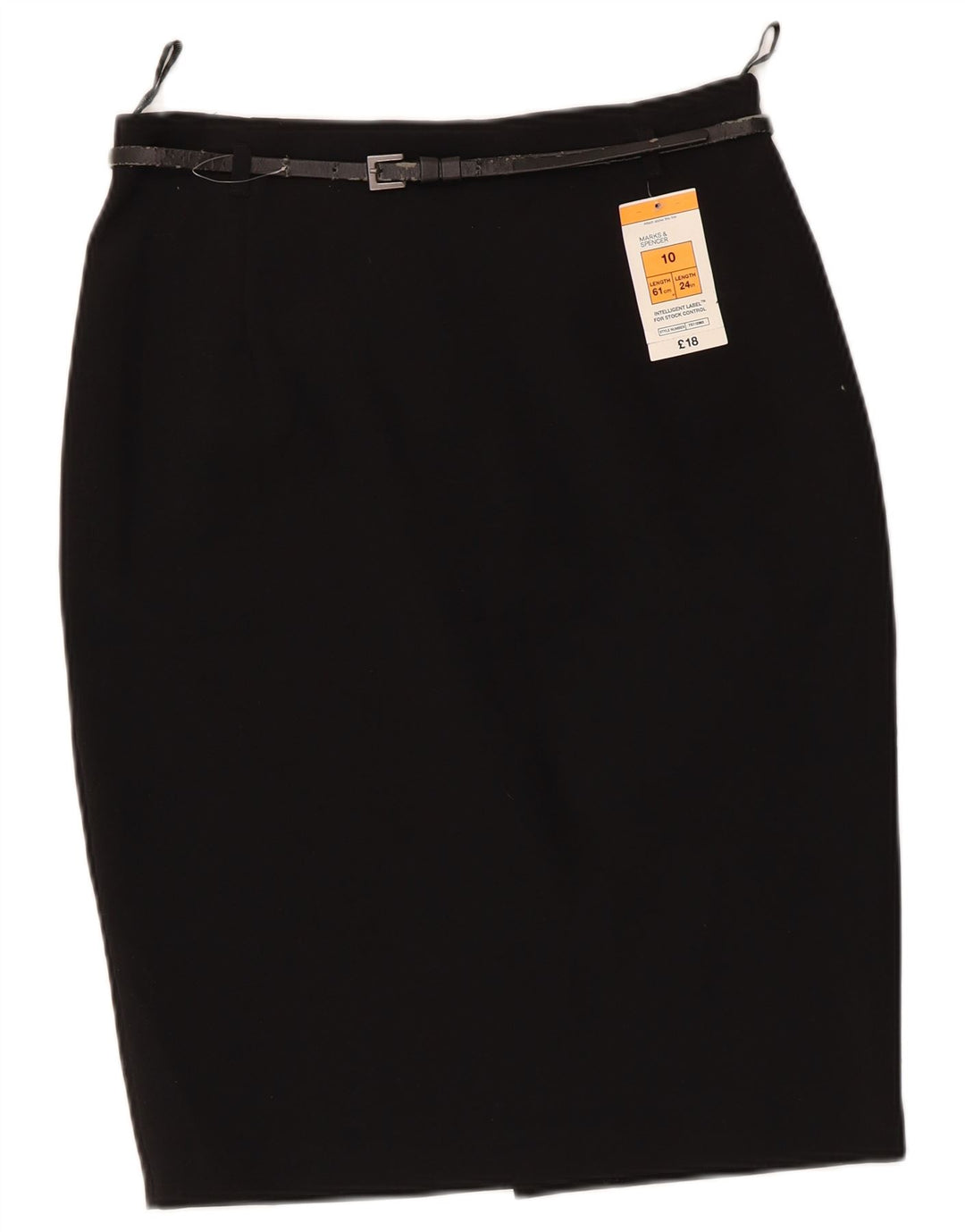 Gonna a tubino da donna Marks & Spencer UK 10 piccola W28 poliestere nero