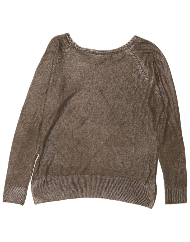Zara Womens Boat Neck Jumper Sweater UK 14 Medium Khaki
