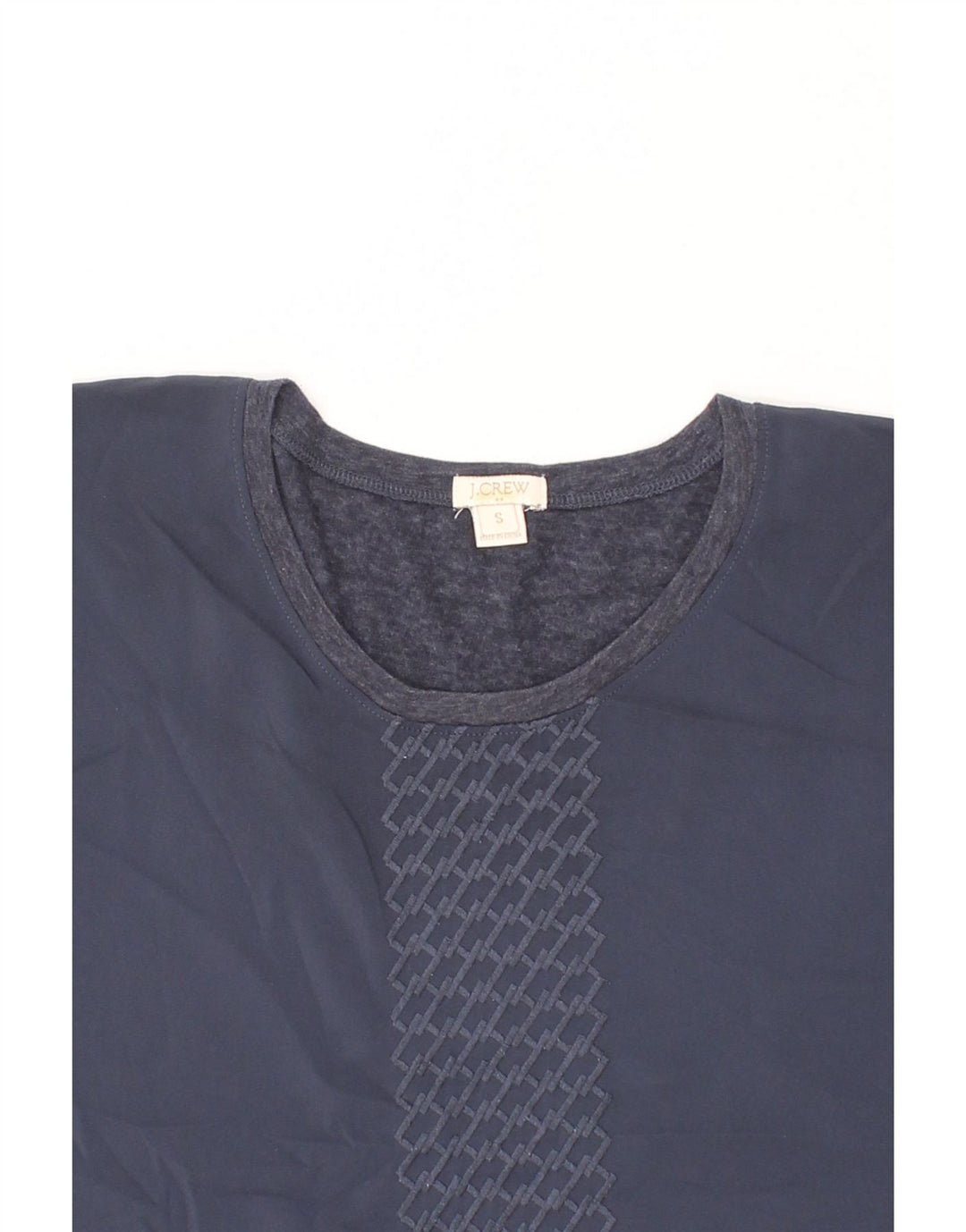 J. CREW Womens T-Shirt Top UK 10 Small Navy Blue Polyester Vintage J. Crew and Second-Hand J. Crew from Messina Hembry 