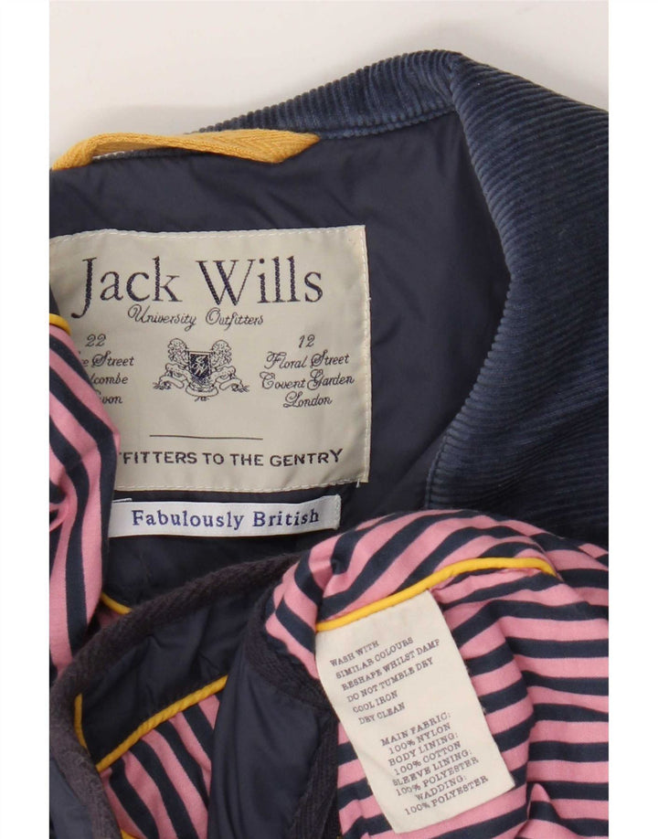 Jack Wills Chaqueta acolchada para mujer UK 44 Mediana Azul marino Nylon
