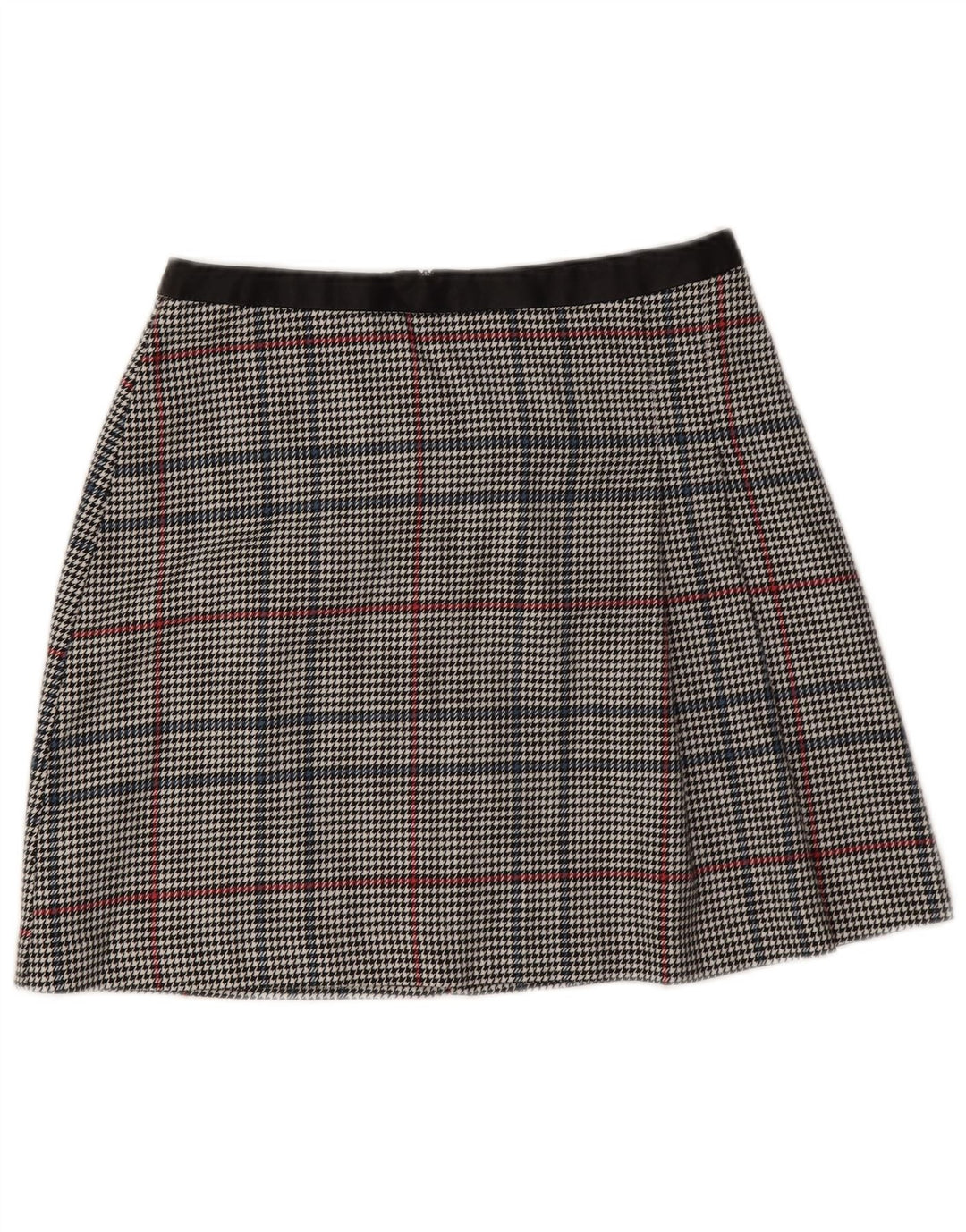 Oasis Damen Minirock UK 10 Small W28 Graues Hahnentritt-Polyester