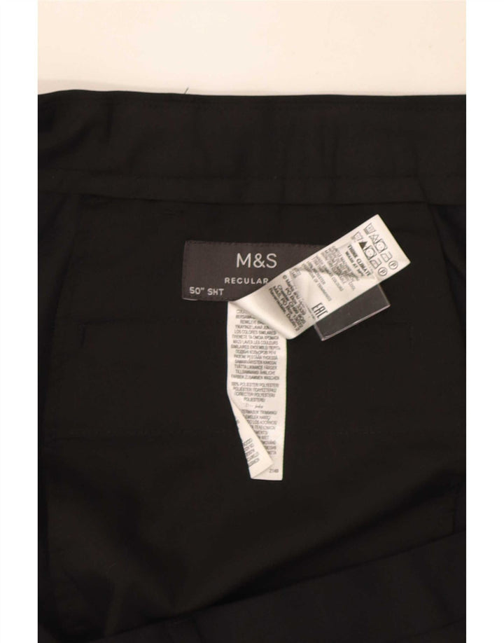 Marks & Spencer Mens Regular Fit Chino Trousers W50 L29 Black Polyester
